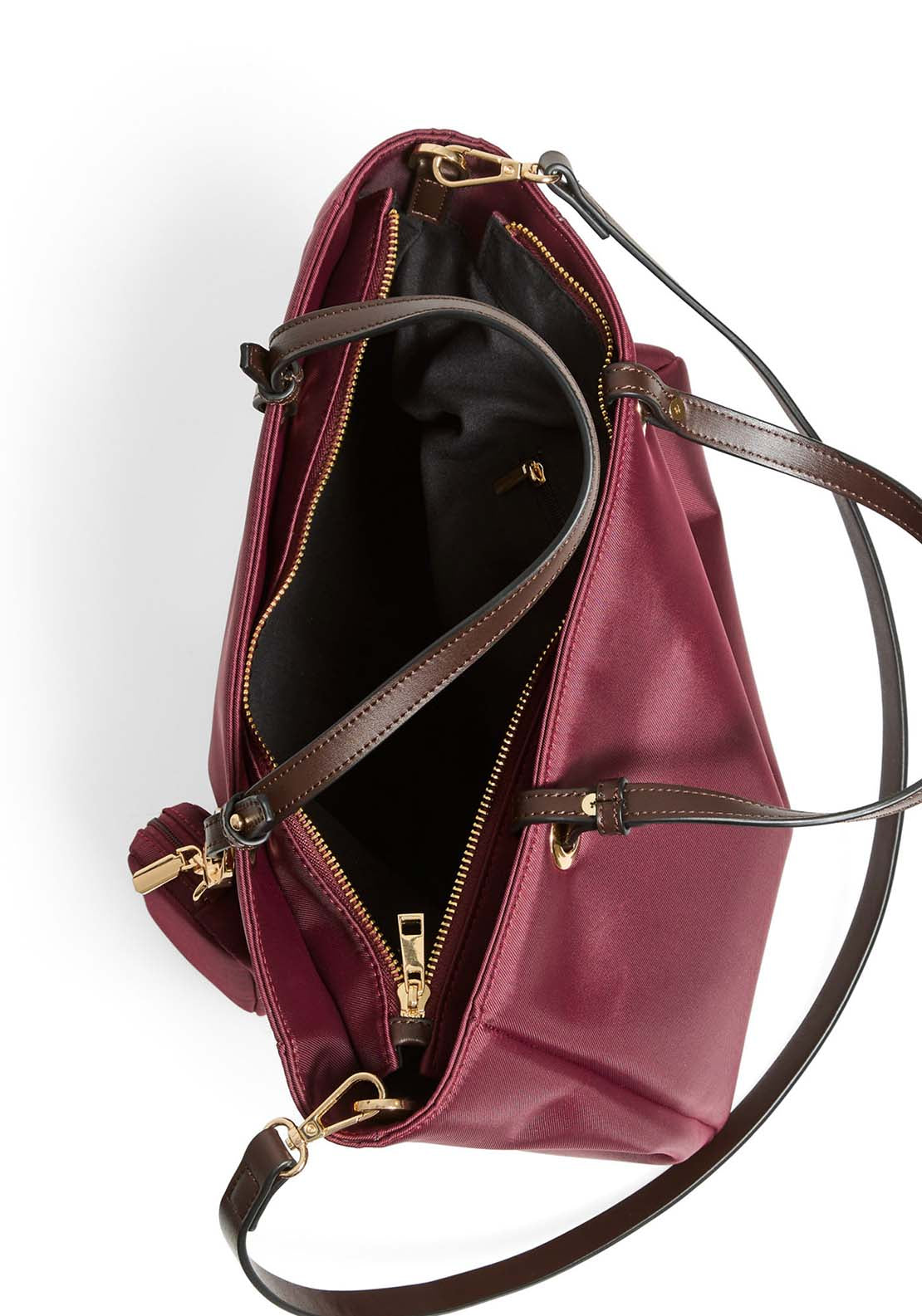 Nylon Bag With Side Label - Wine