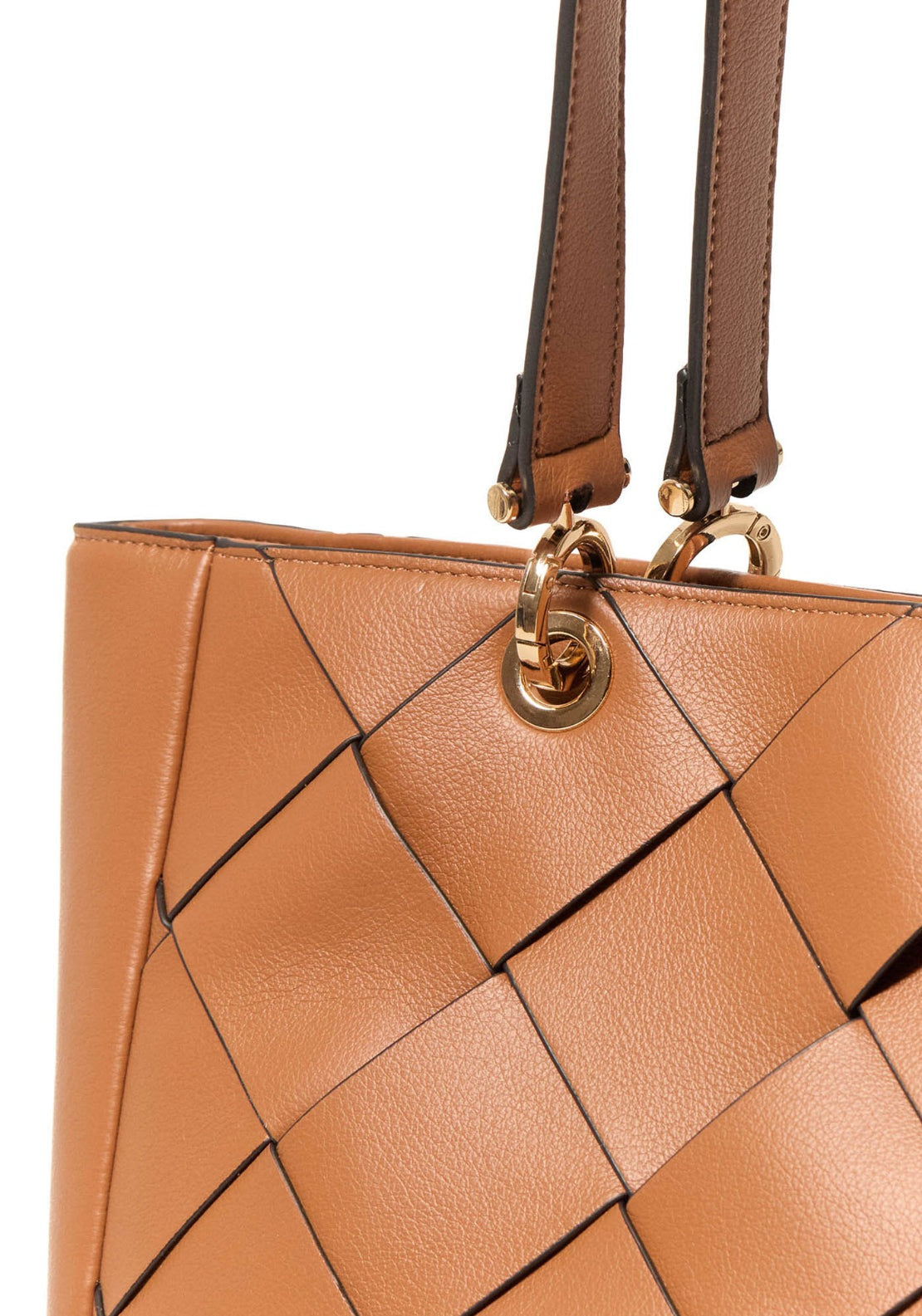 Braided Handle Bag - Brown