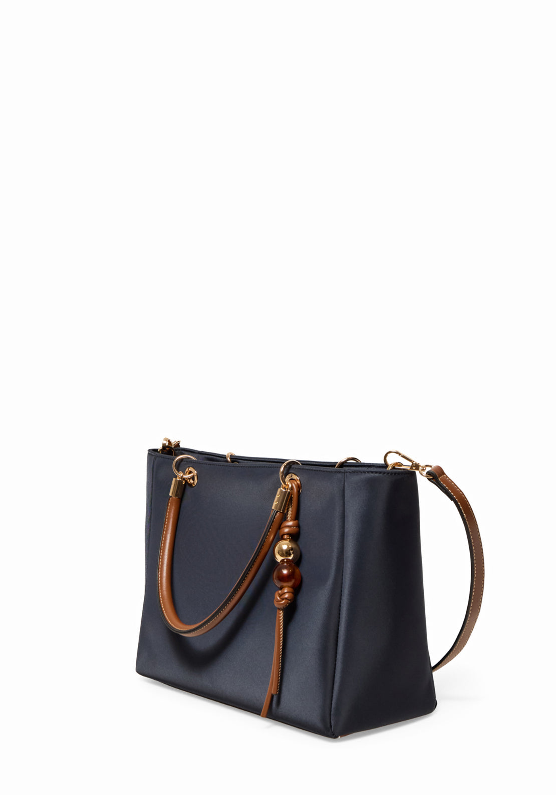 Nylon Tote With Handle - Navy