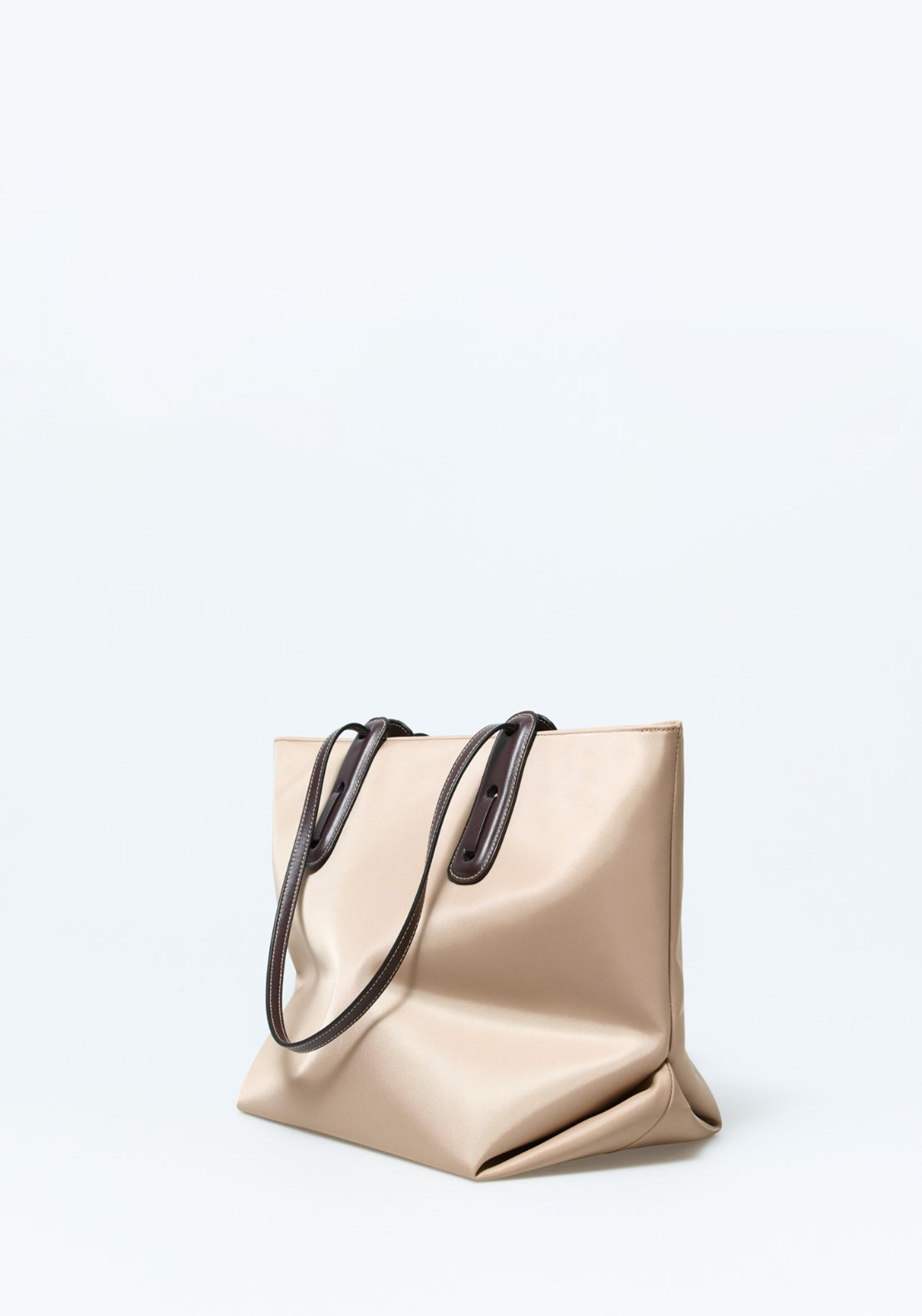 Nylon Shopper Bag - Brown