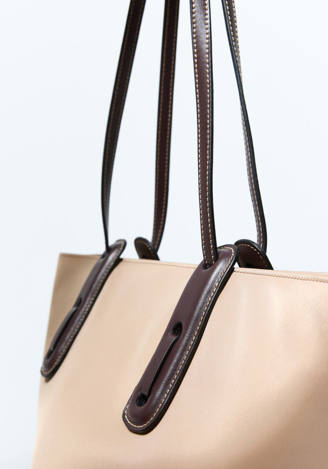 Nylon Shopper Bag - Brown