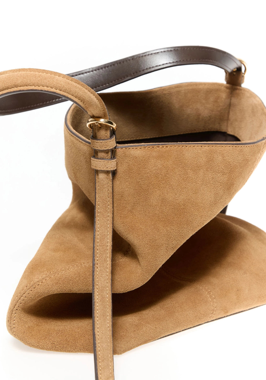 Leather Hobo Bag - Brown