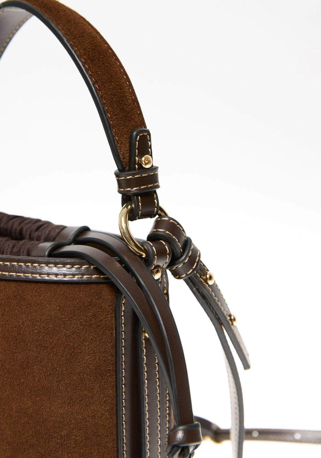 Leather Bucket Bag - Brown