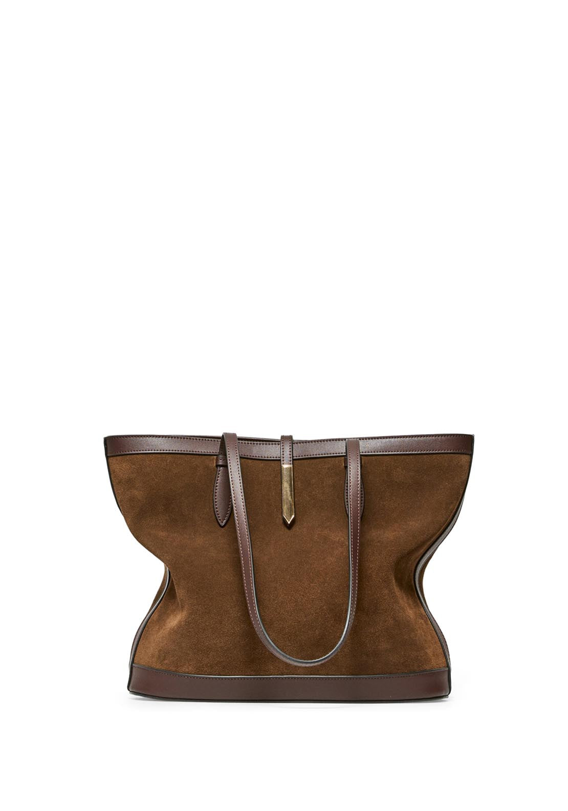 Leather Bag With Applique - Brown