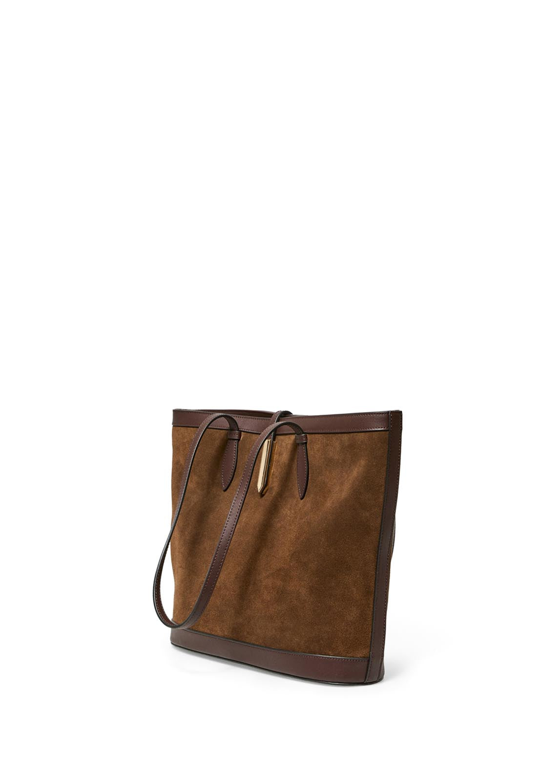 Leather Bag With Applique - Brown