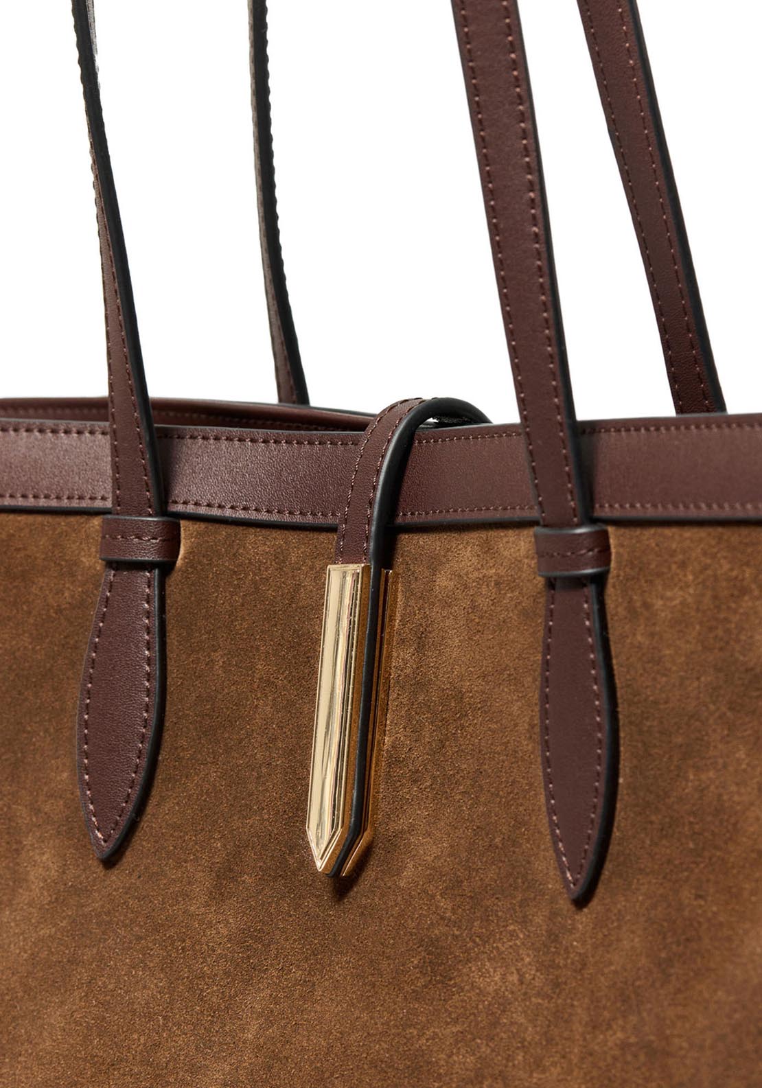 Leather Bag With Applique - Brown
