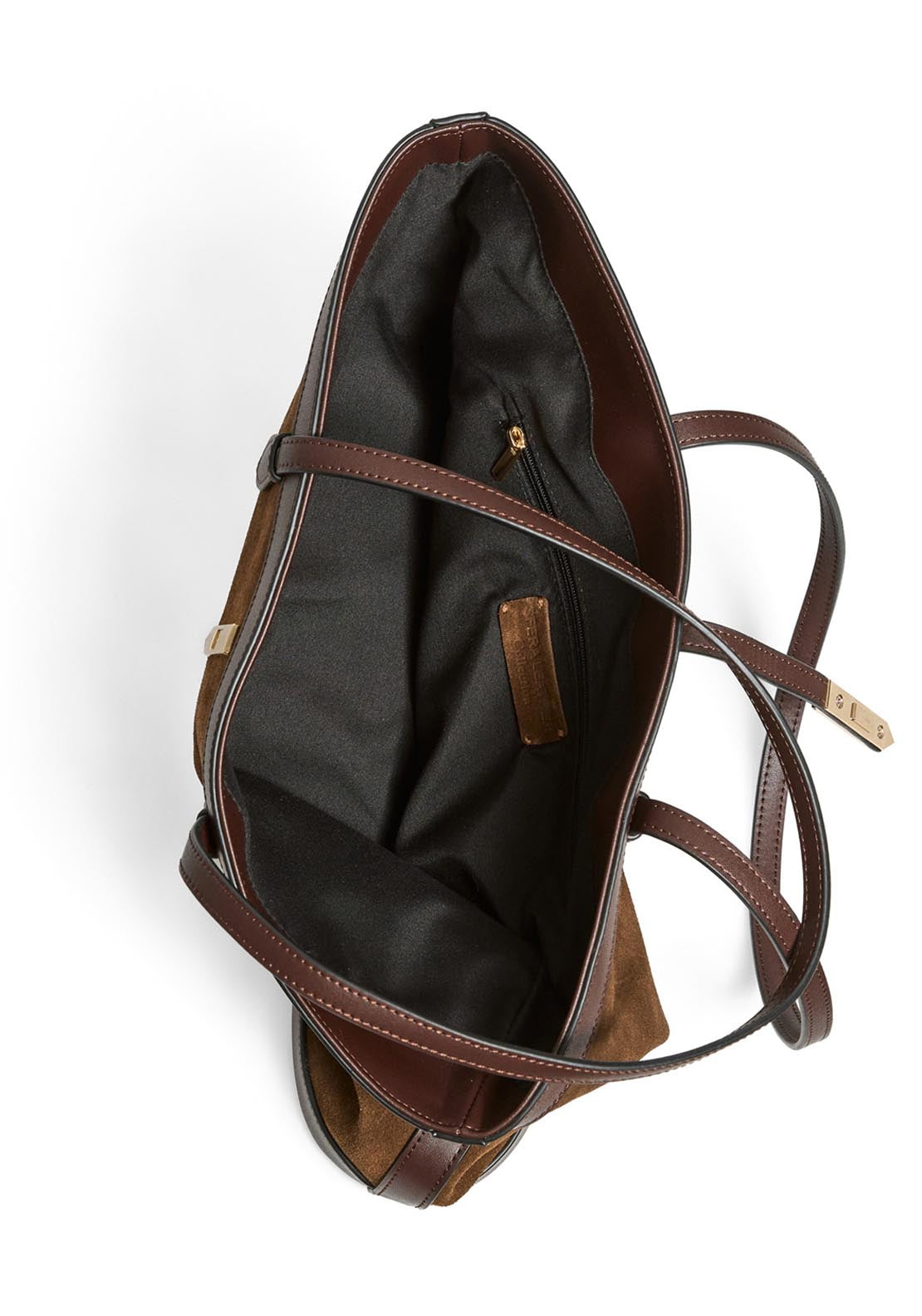 Leather Bag With Applique - Brown