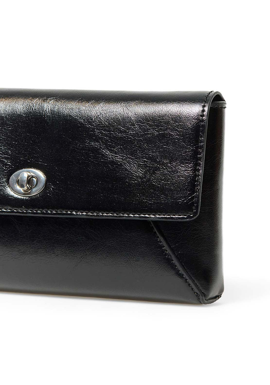 Mini Slap Bag With Clasp - Black