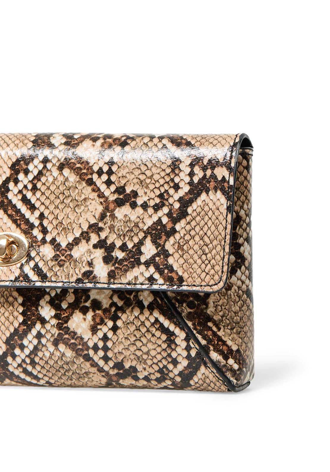 Mini Flap Bag With Clasp - Brown