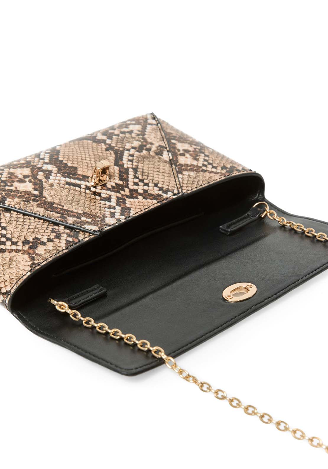Mini Flap Bag With Clasp - Brown