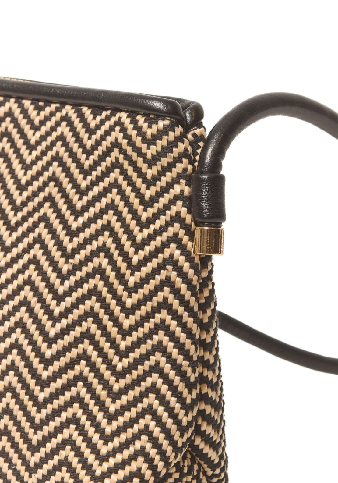 Printed Raffia Mini Bag - Black