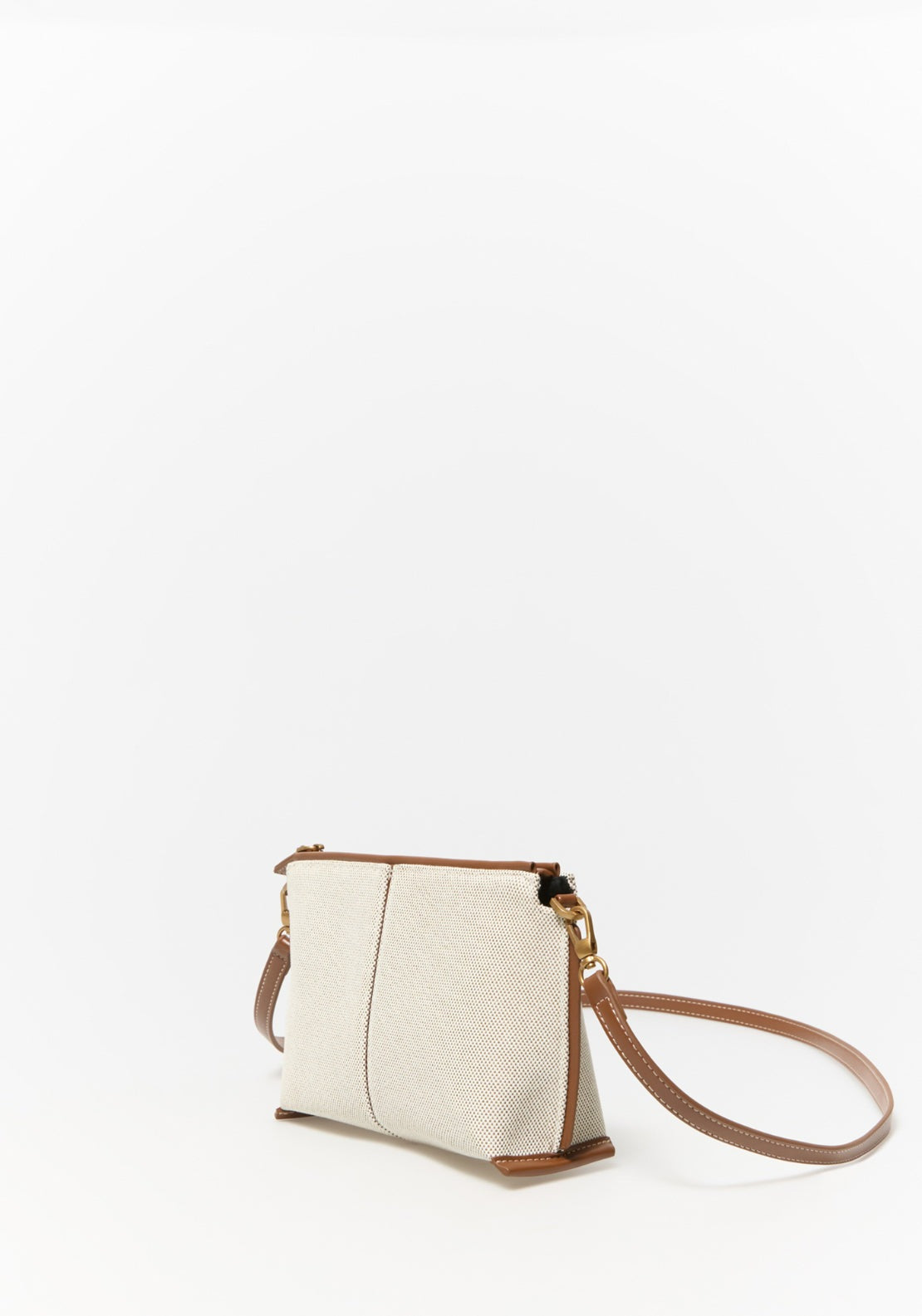 Combined Canvas Mini Bag - Beige