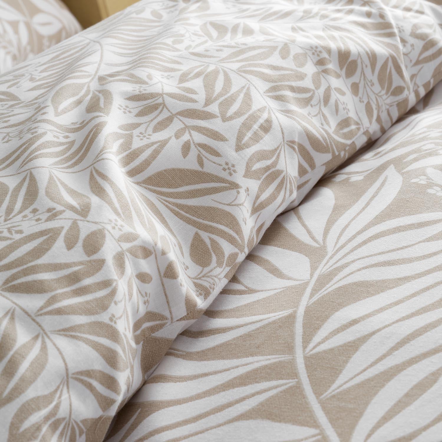 The Home Collection Trailing Leaf Reversible Duvet Cover Set - Natural 5 Shaws Department Stores