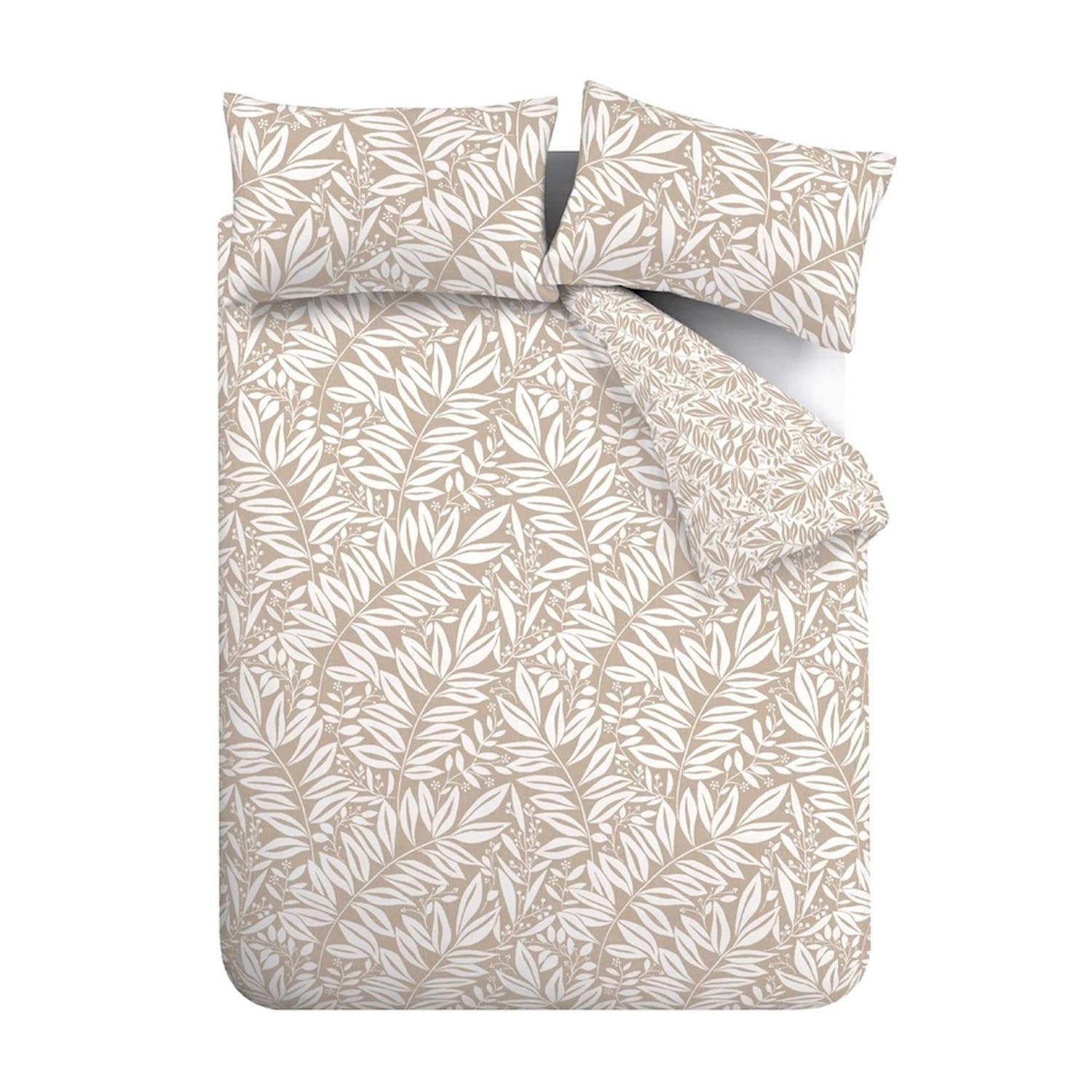 The Home Collection Trailing Leaf Reversible Duvet Cover Set - Natural 7 Shaws Department Stores