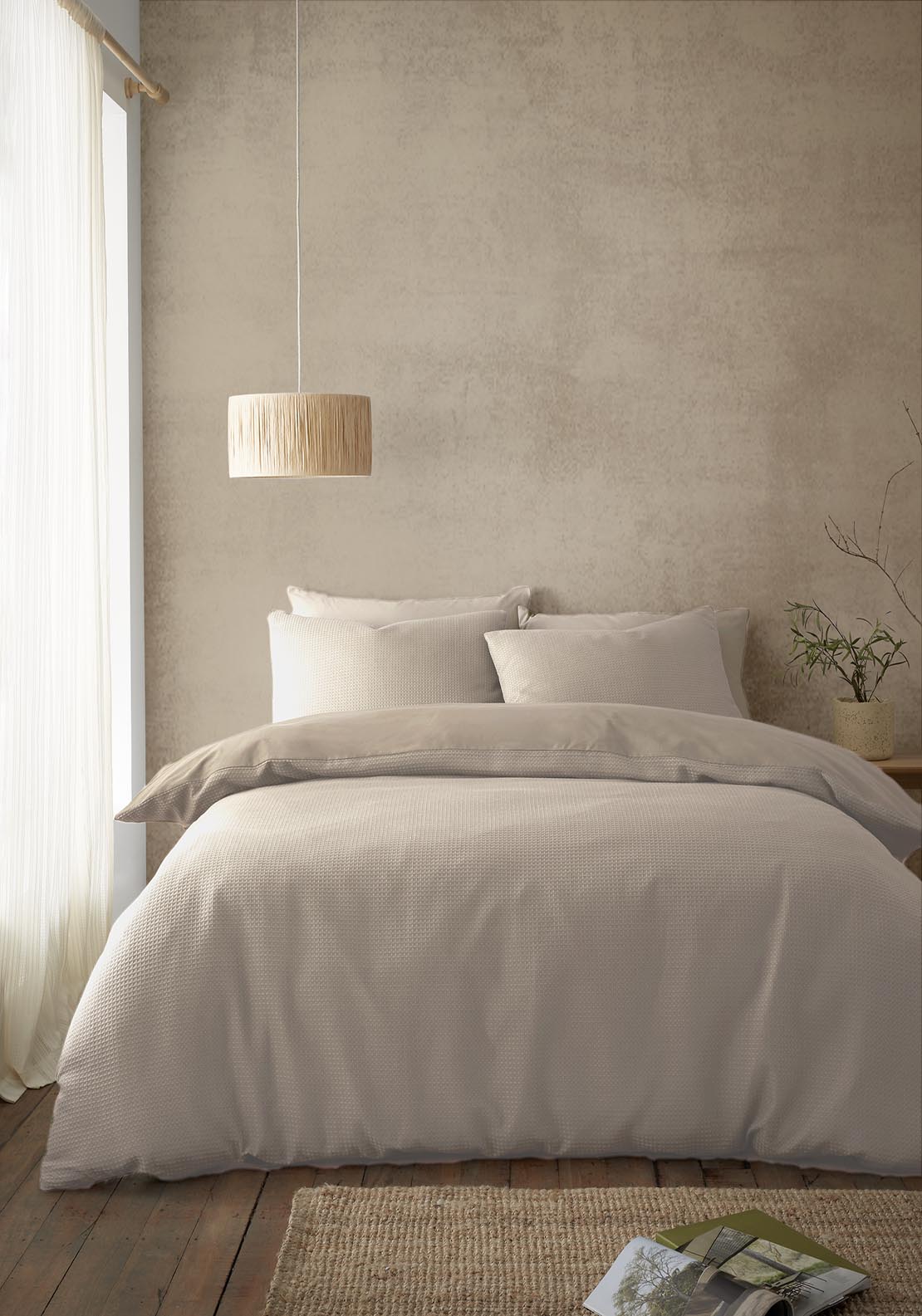 The Home Luxury Collection Waffle Duvet Cover Set Natural 1 Shaws Department Stores