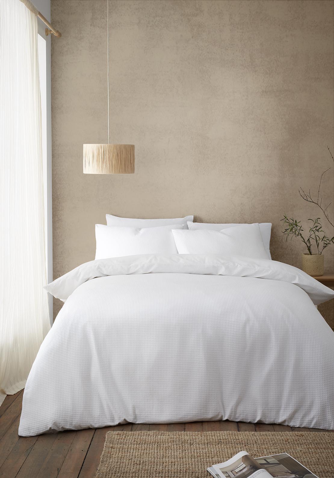 The Home Luxury Collection Waffle Duvet Cover Set White 1 Shaws Department Stores