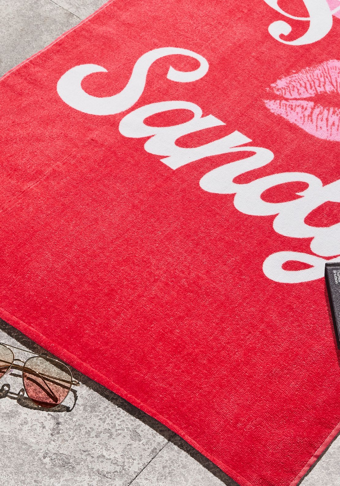 Sassy B Fine & Sandy Cotton Beach Towel - Pink 3 Shaws Department Stores