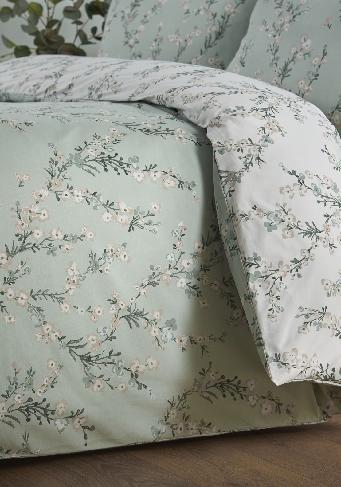 The Home Collection Hana Blossom Trail Duvet Cover Set - Green 3 Shaws Department Stores