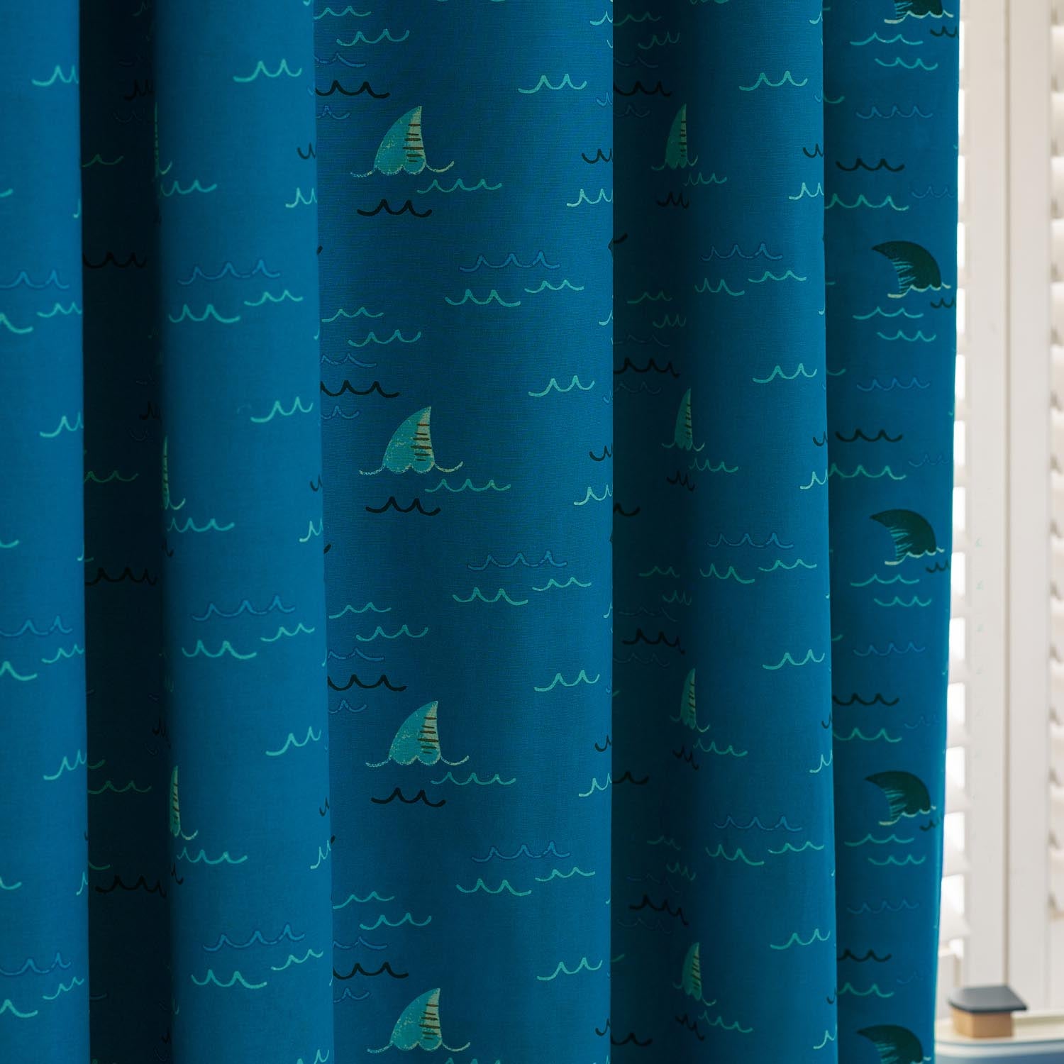 The Home Collection Kids Shark Frenzy Reversible Eyelet Curtains 66X72Inches 5 Shaws Department Stores