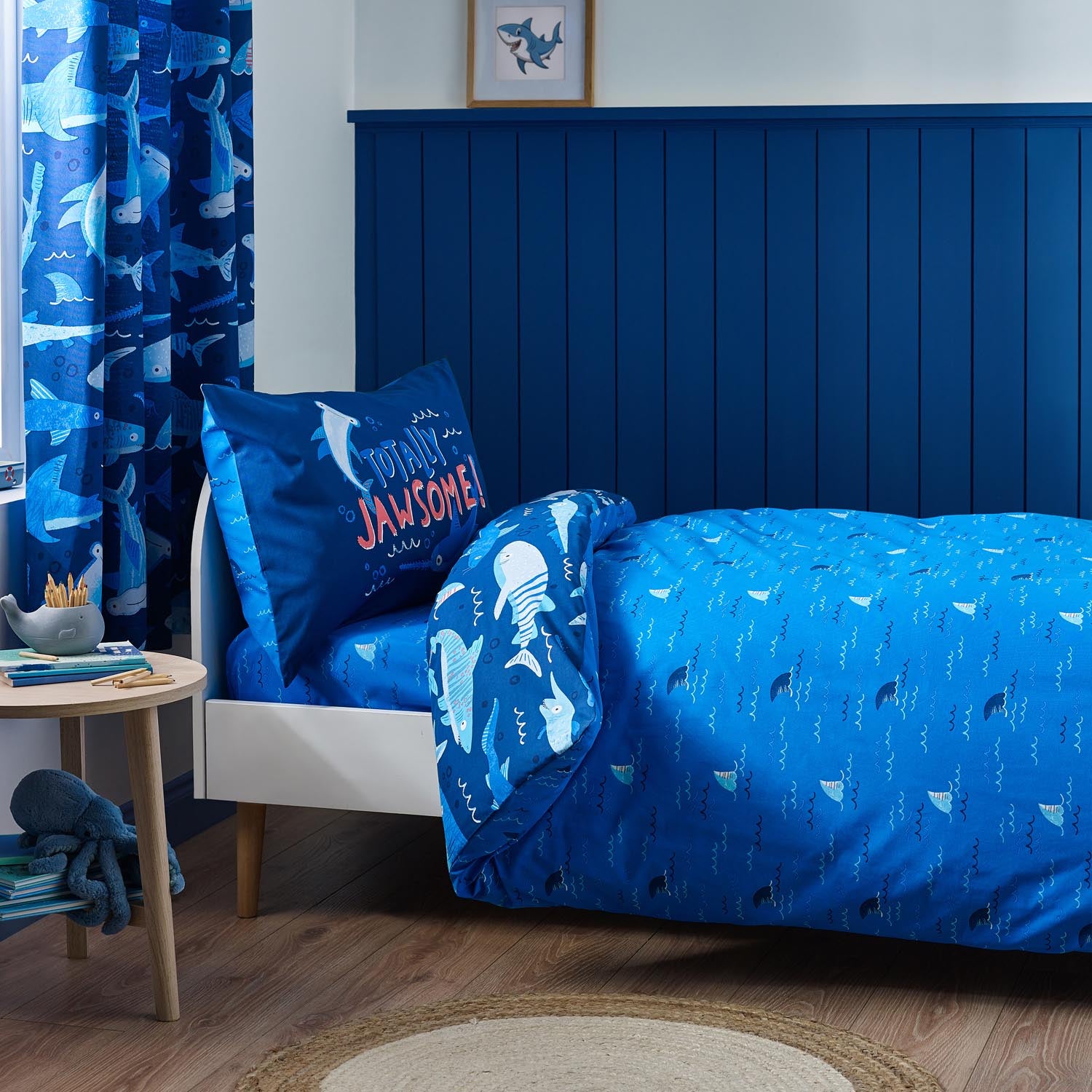 The Home Collection Kids Shark Frenzy Reversible Duvet Cover Set 3 Shaws Department Stores