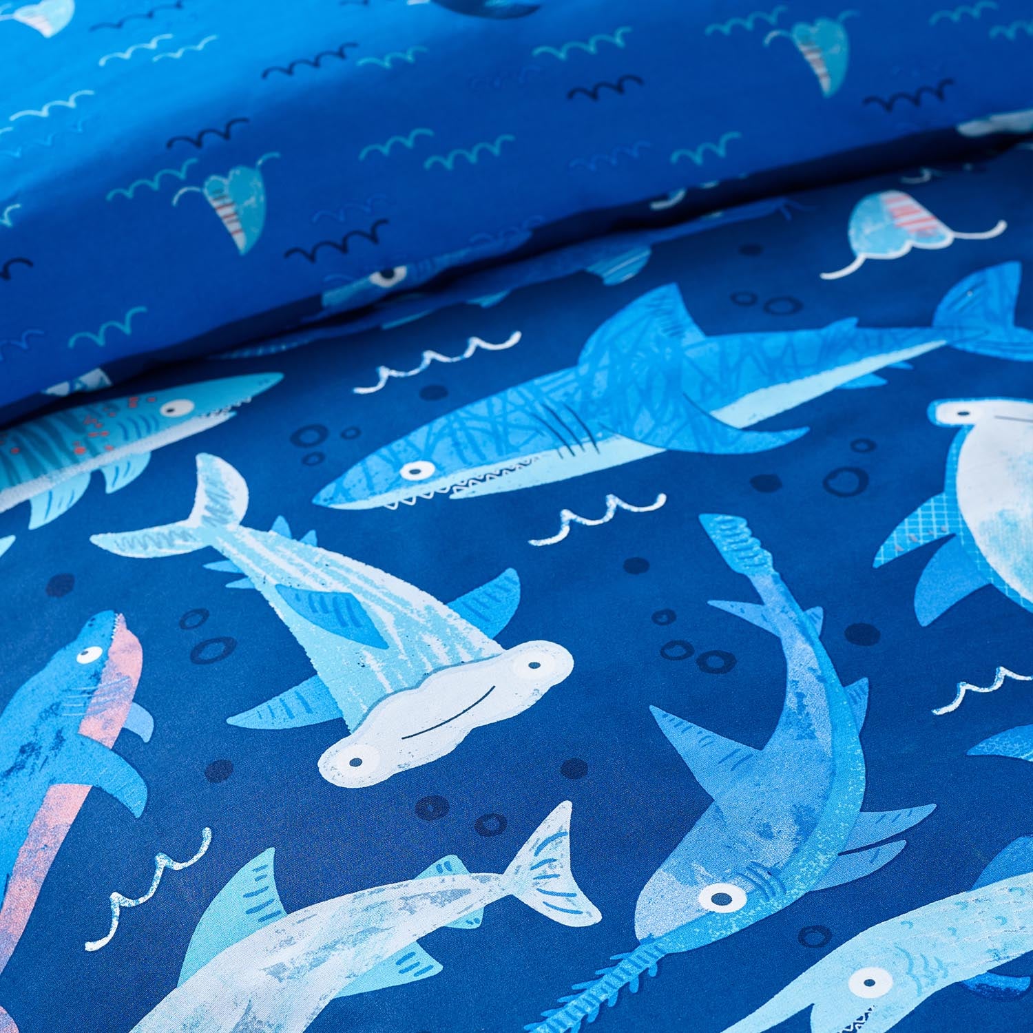 The Home Collection Kids Shark Frenzy Reversible Duvet Cover Set 5 Shaws Department Stores
