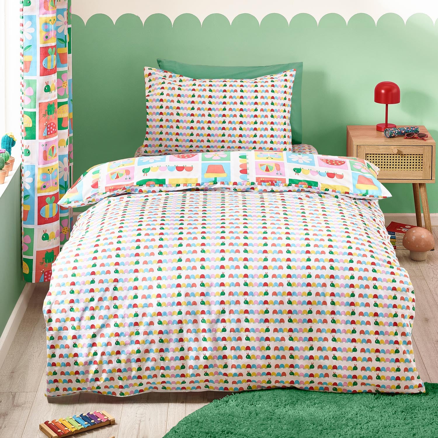 The Home Collection Kids Lovable Garden Friends Reversible Duvet Cover Set - Bright 2 Shaws Department Stores