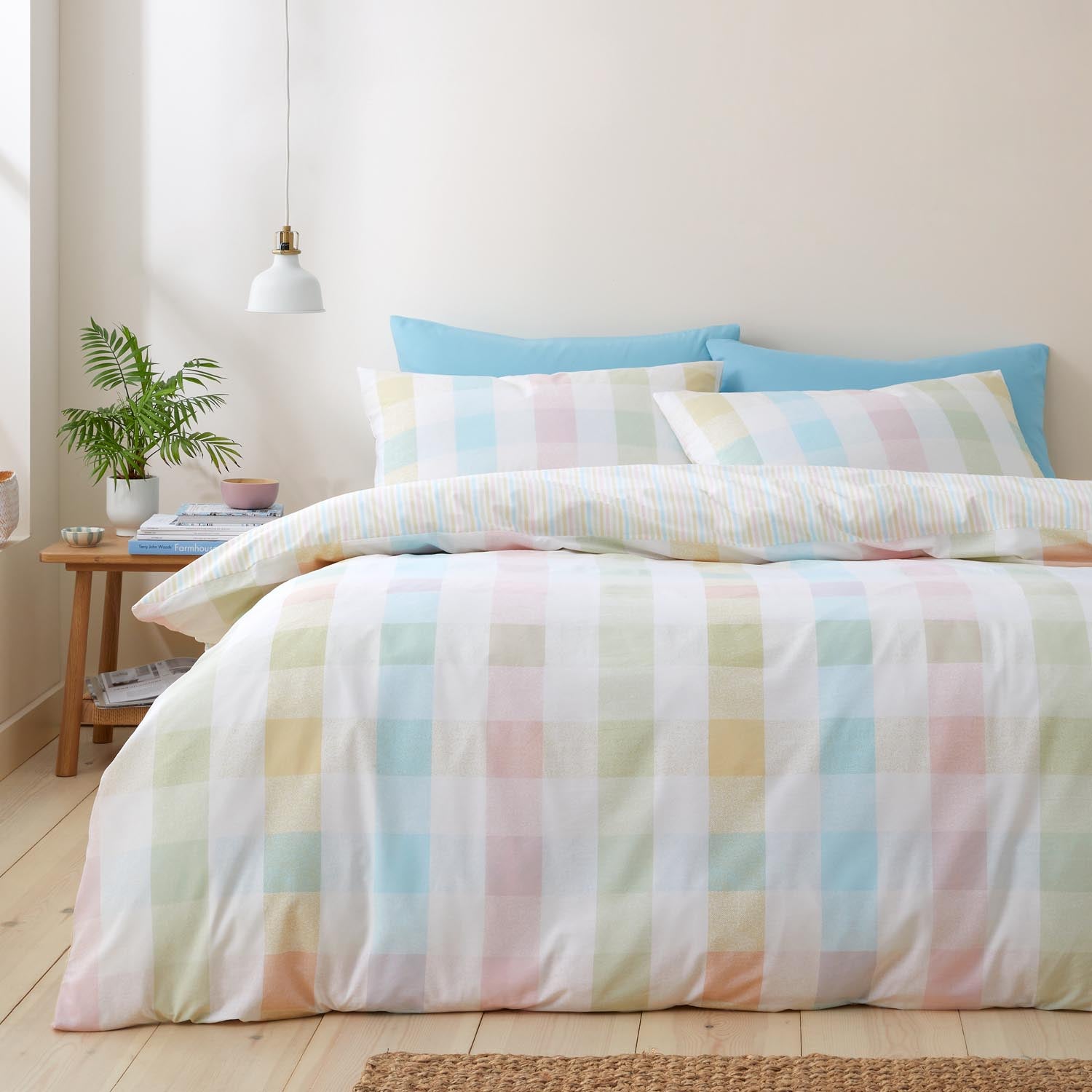 The Home Collection Pastel Check Duvet Cover Set 2 Shaws Department Stores