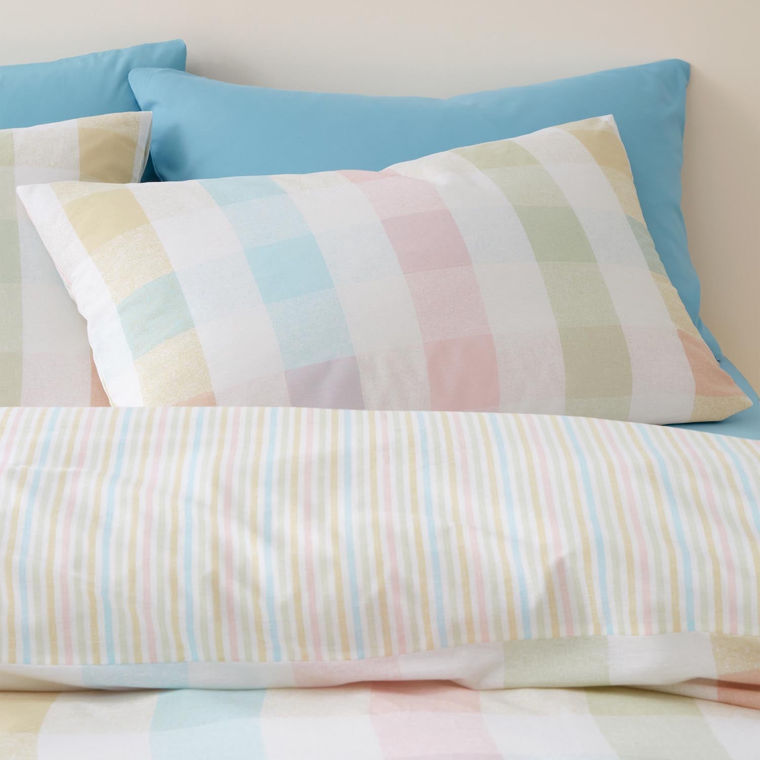 The Home Collection Pastel Check Duvet Cover Set 3 Shaws Department Stores