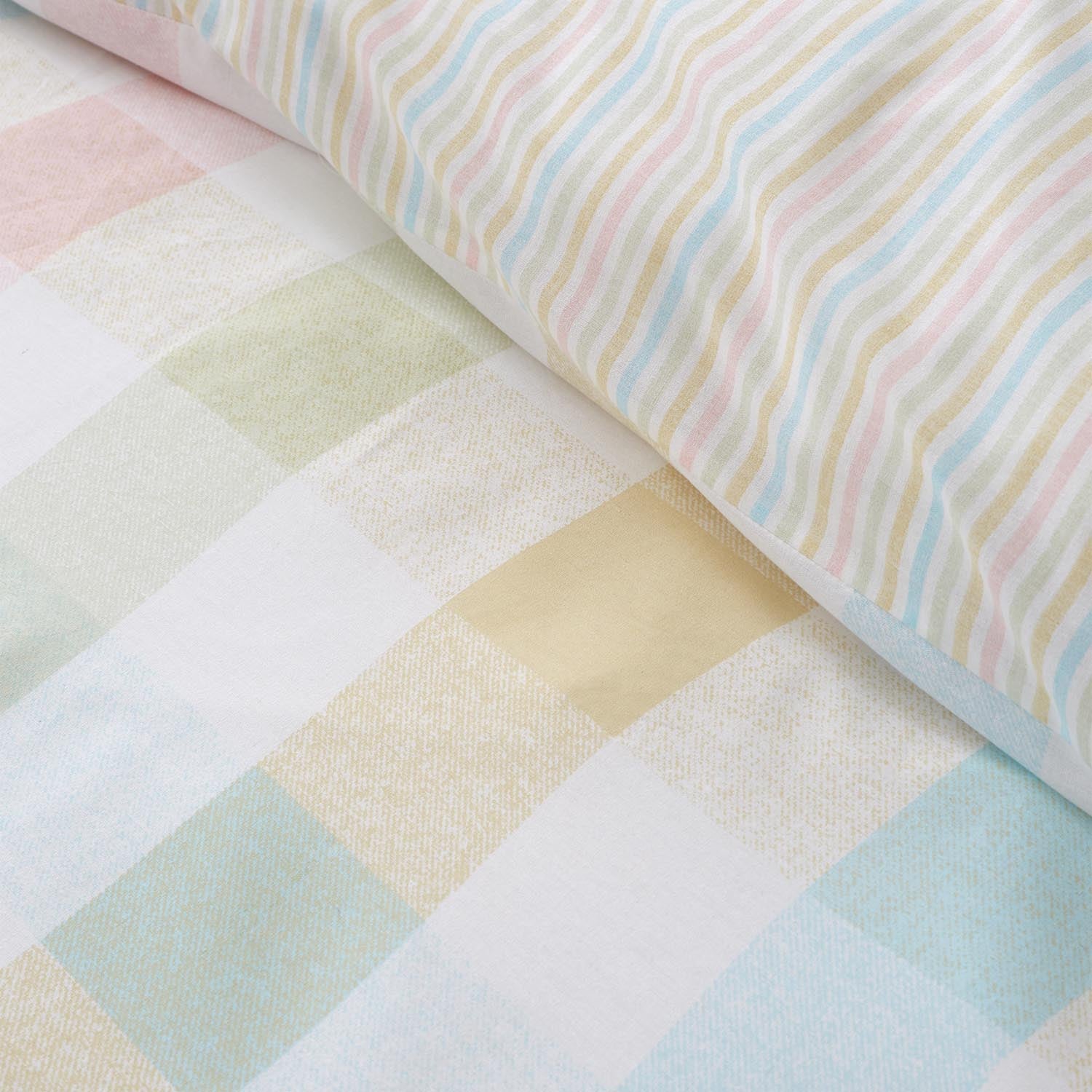 The Home Collection Pastel Check Duvet Cover Set 4 Shaws Department Stores