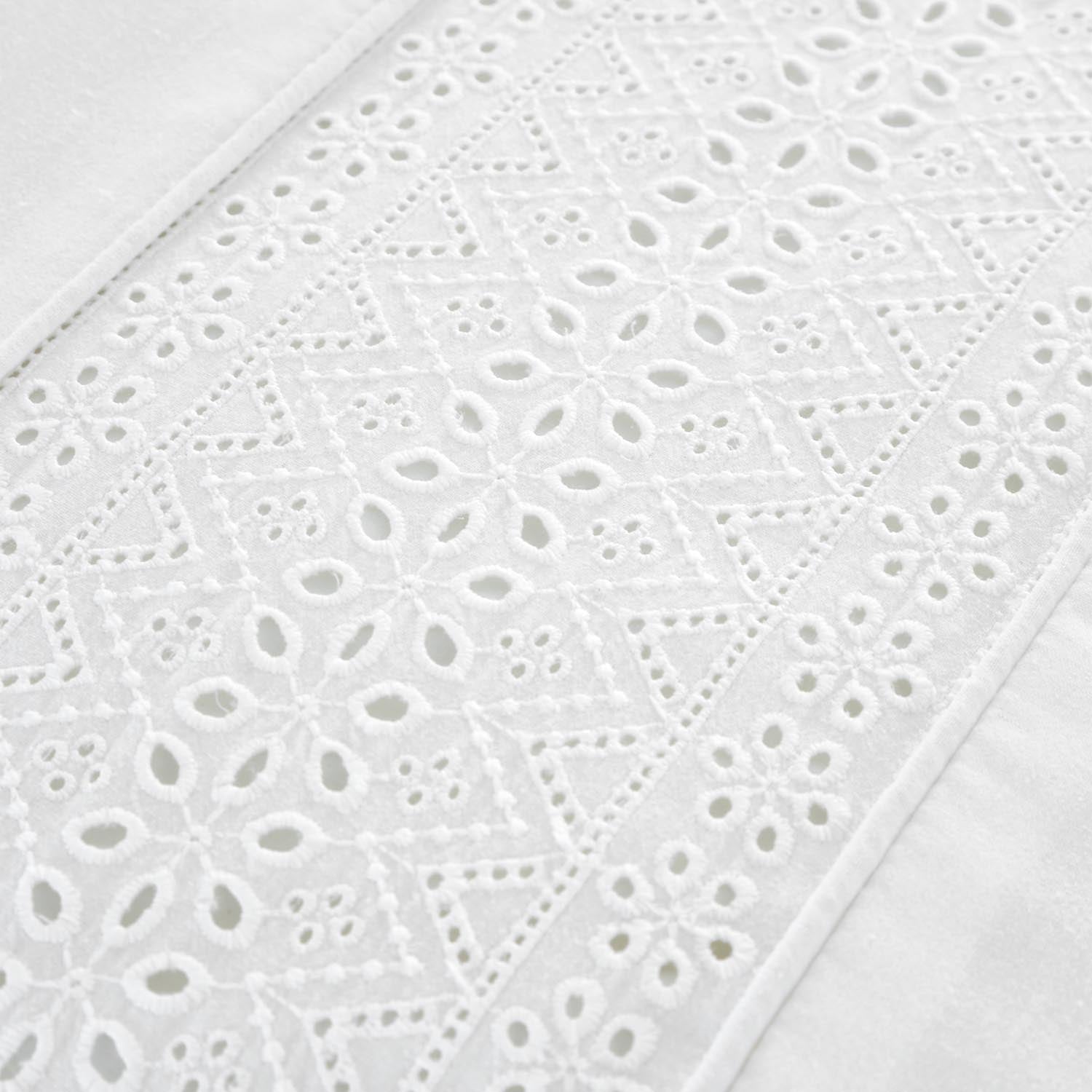 The Home Luxury Collection Mollie Broderie Anglaise Duvet Cover Set - White 4 Shaws Department Stores