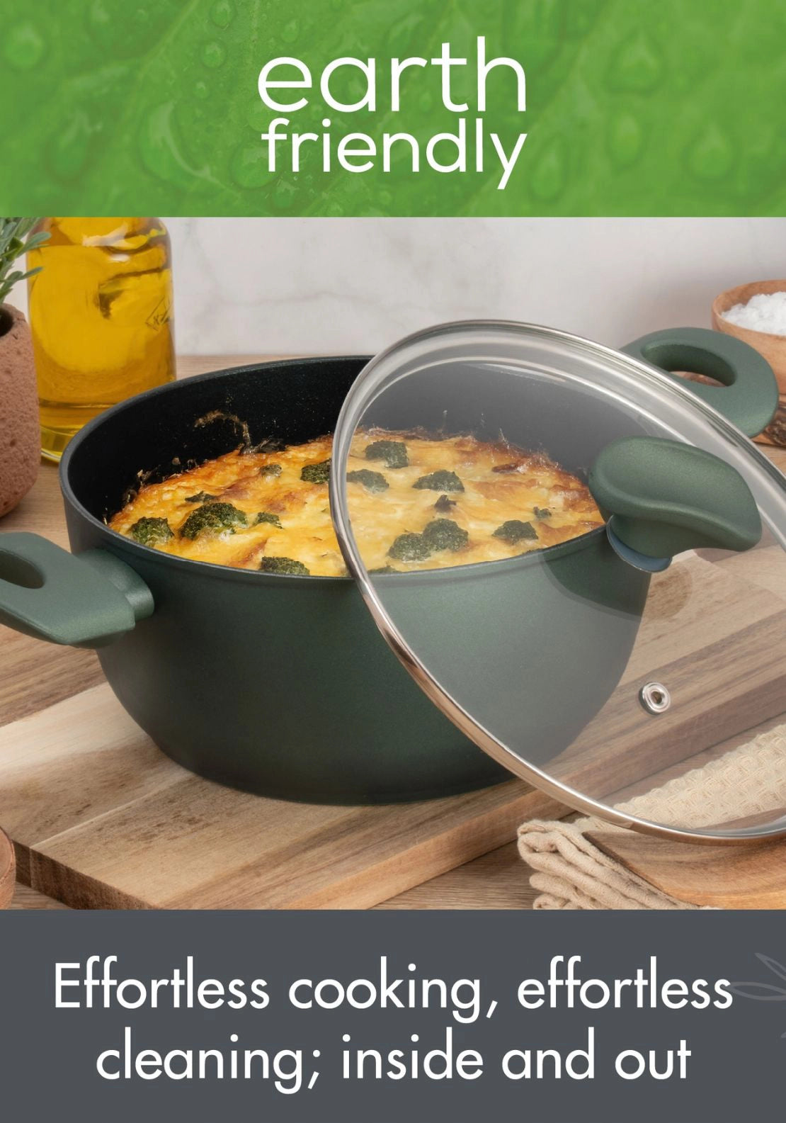 Earth Friendly Covered Stockpot 24cm - Green