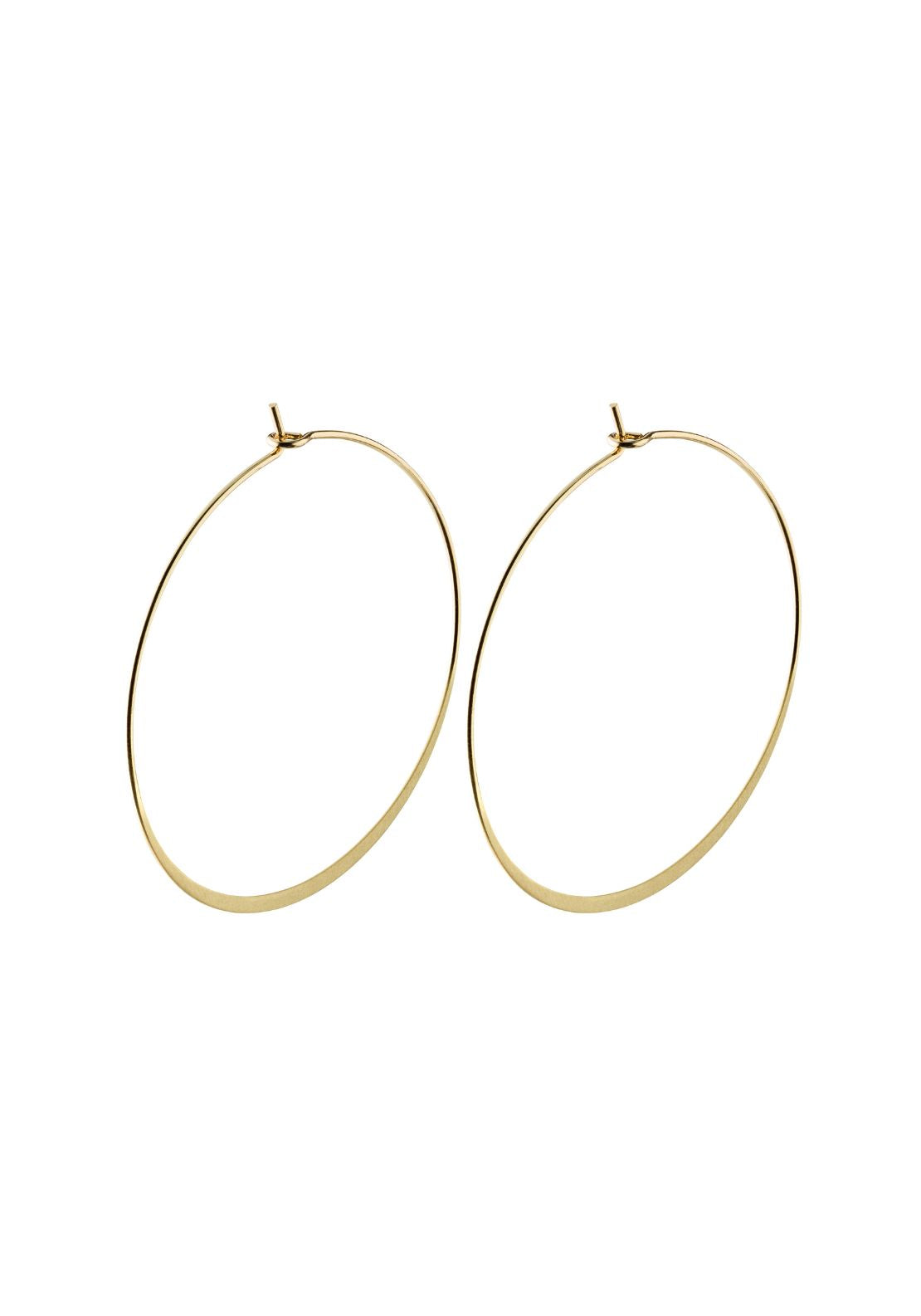 Tilly Gold Plated Large Hoop Earrings - Gold