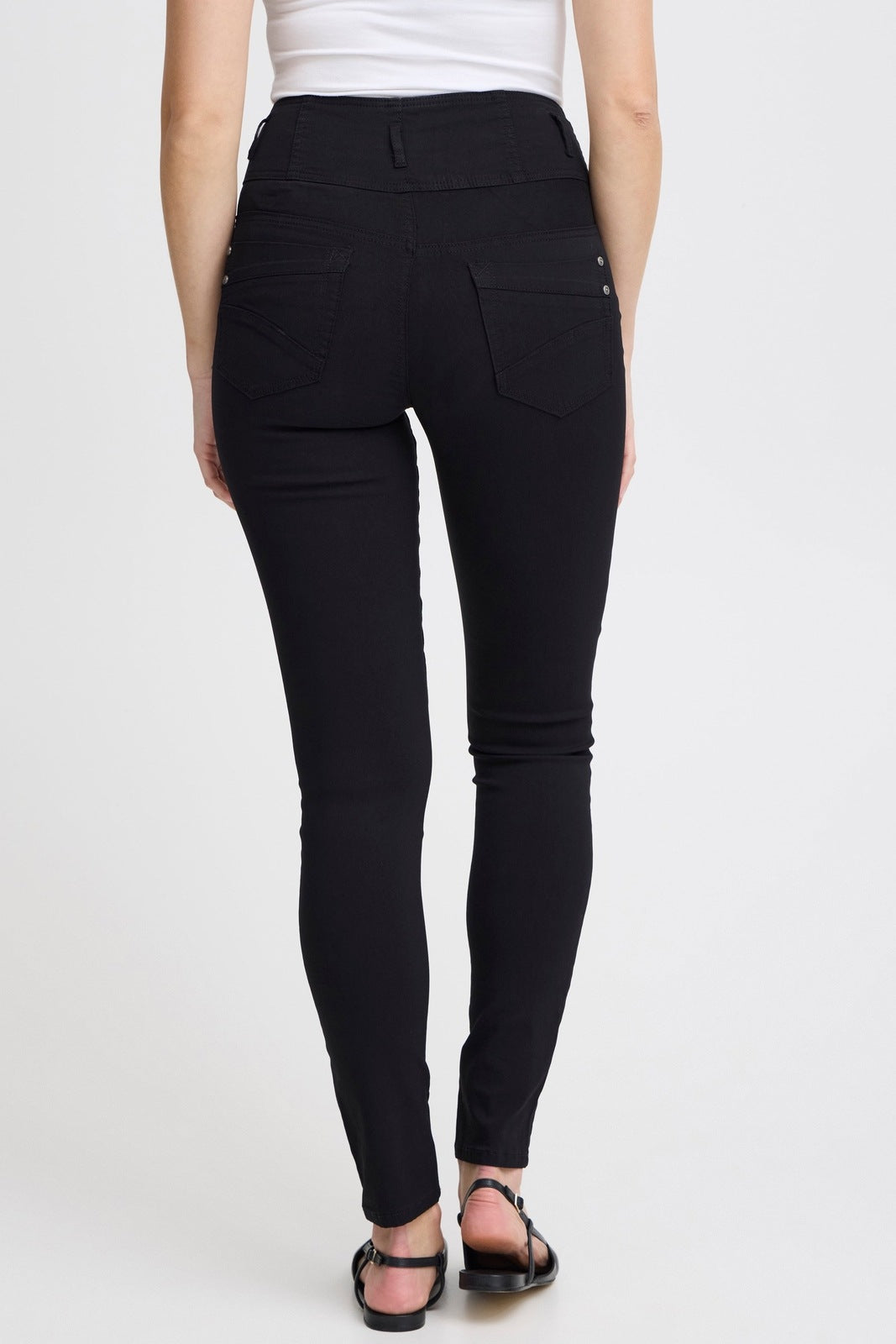 Fransa Casual High Waist Trousers - Black 2 Shaws Department Stores