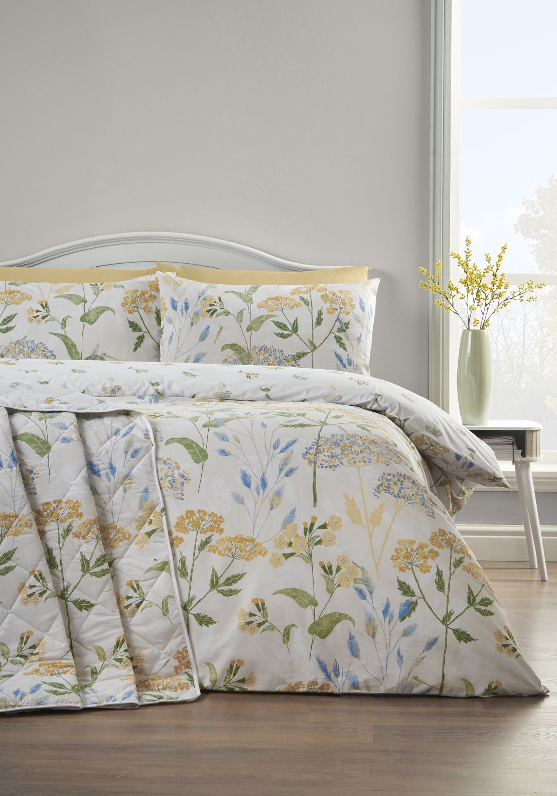 The Home Collection Floral Meadow Breeze Duvet Cover Set Quilted Bedspread - Nude 1 Shaws Department Stores