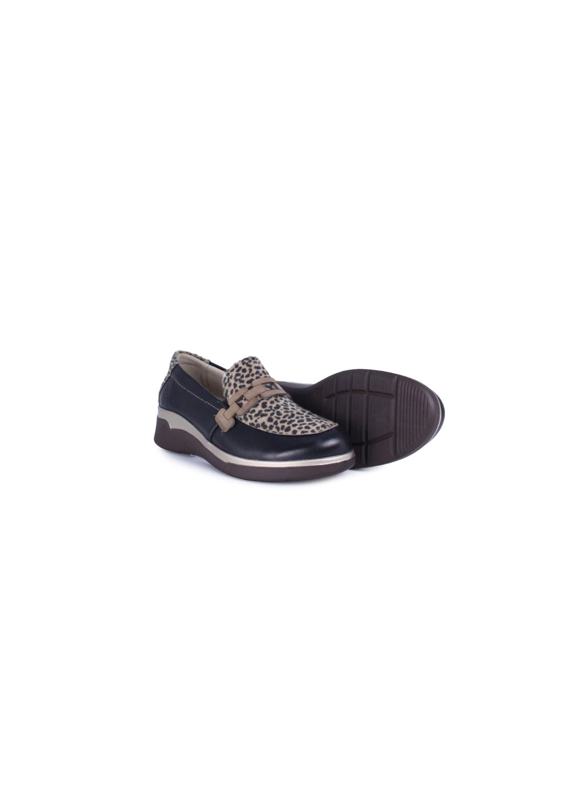 Suave Wedge Loafer - Black Leopard 5 Shaws Department Stores