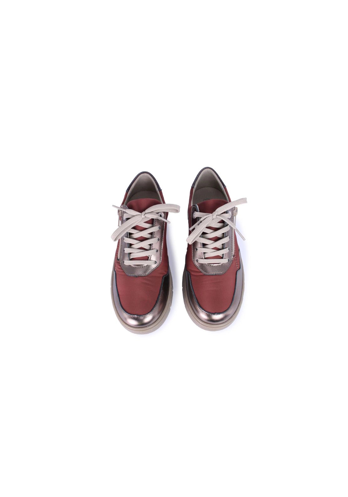 Suave Chunky Contrast Lace Up Trainer - Russet 3 Shaws Department Stores