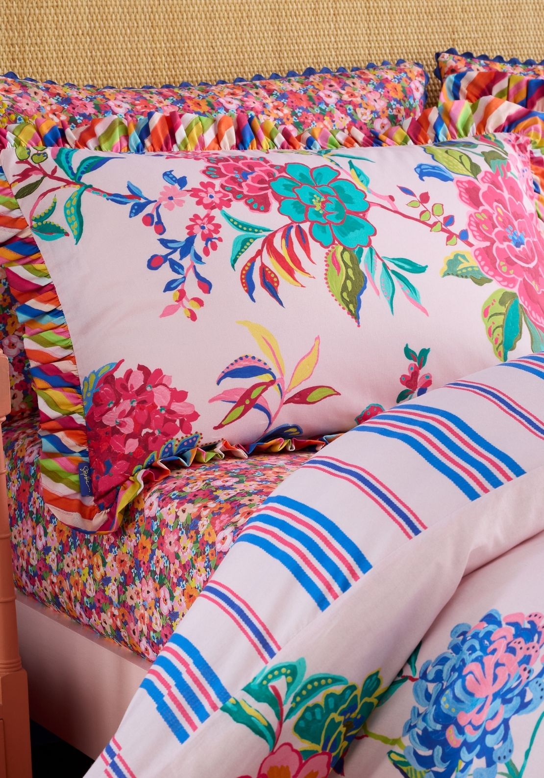 Sophie Robinson Flourish Floral 100% Cotton Reversible Duvet Cover Set - Multi 4 Shaws Department Stores
