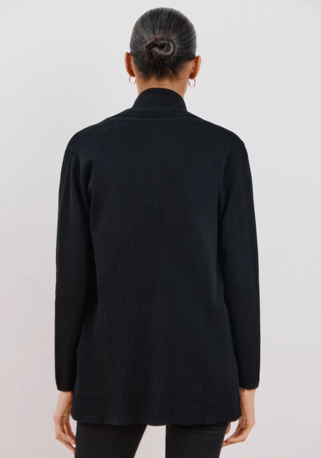 Cortefiel Long Sleeve Open Cardigan - Black 2 Shaws Department Stores