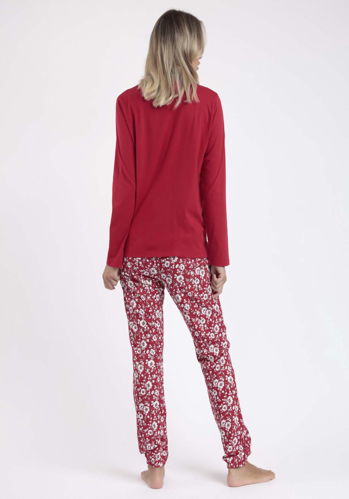 Admas Plain Top Pj Set - Red 5 Shaws Department Stores