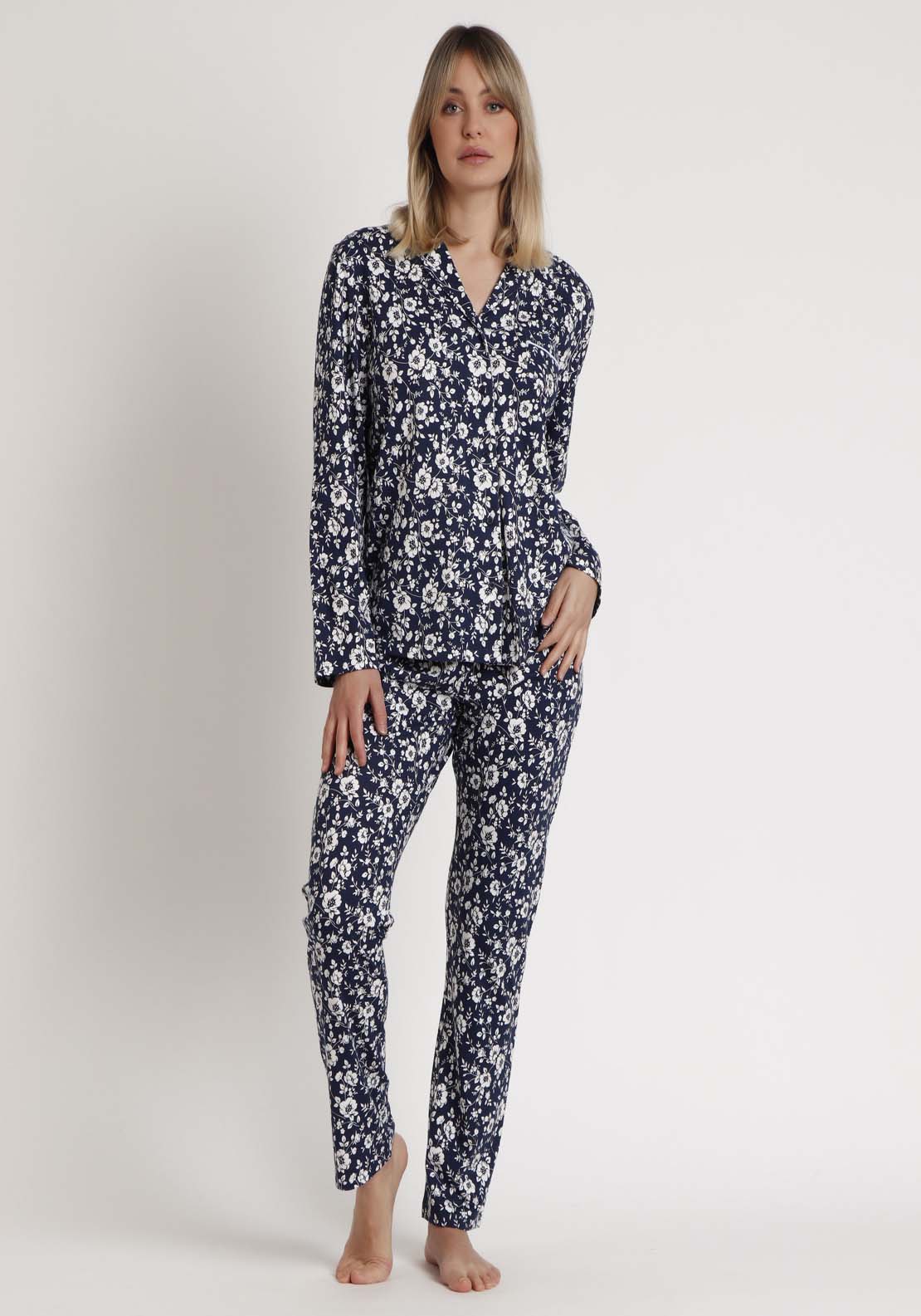 Admas Masculine Pj Flower Print - Navy 2 Shaws Department Stores