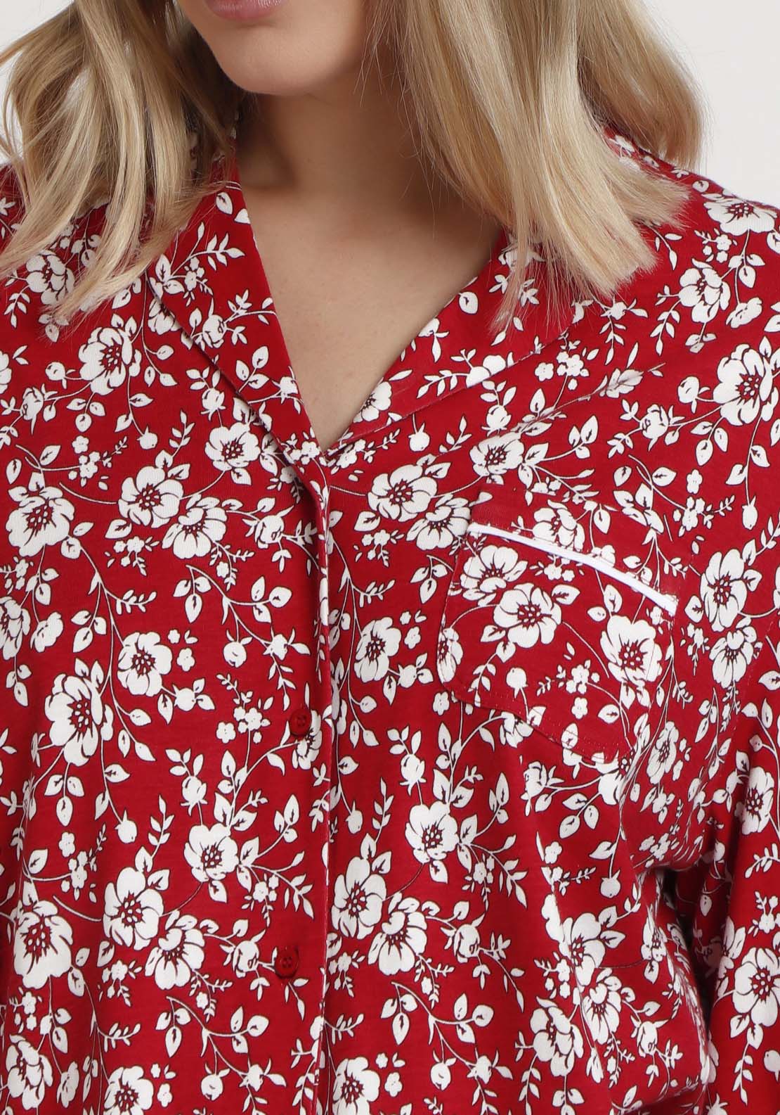 Admas Masculine Pj Flower Print - Red 4 Shaws Department Stores