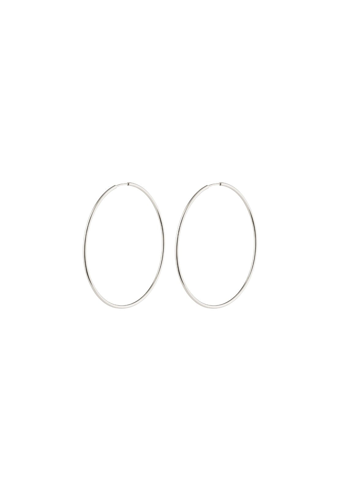 Sanne Silver Plated Large Hoop Earrings - Silver
