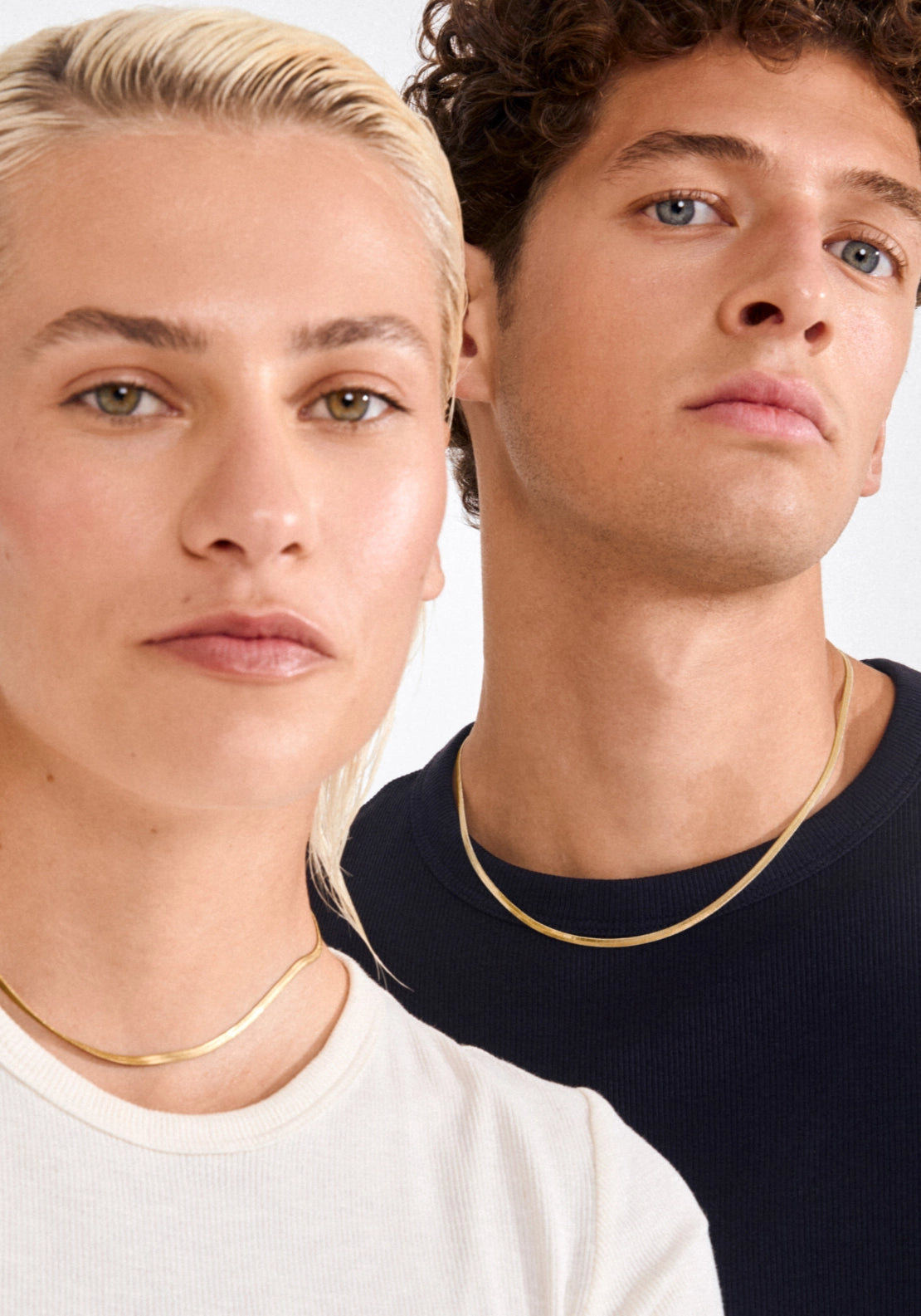 Joanna Gold Plated Flat Snake Chain Necklace - Gold