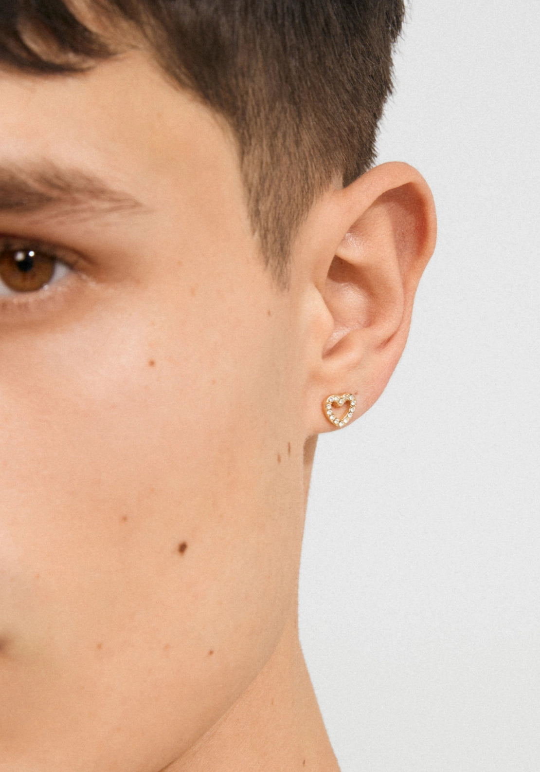 Edie Gold Plated Crystal Heart Earrings - Gold Plated