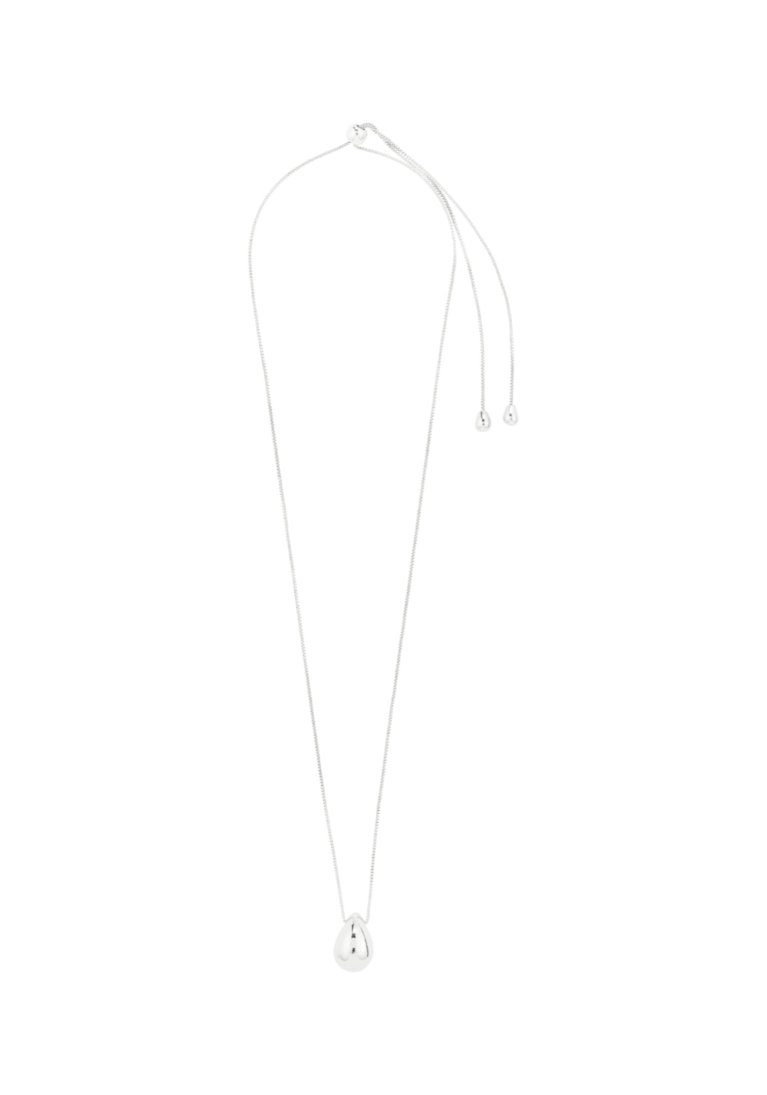 Kaisyn Silver Plated Drop Pendant Necklace - Silver