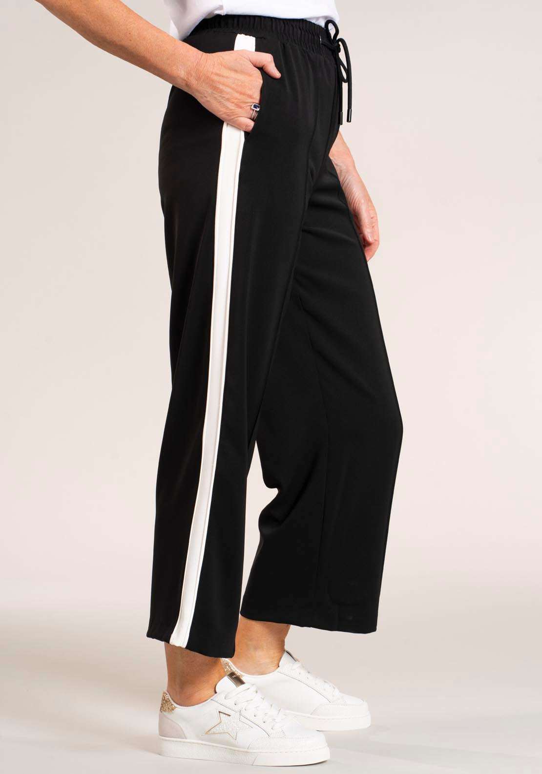 Naoise Wide Leg Tape Trouser - Black 3 Shaws Department Stores