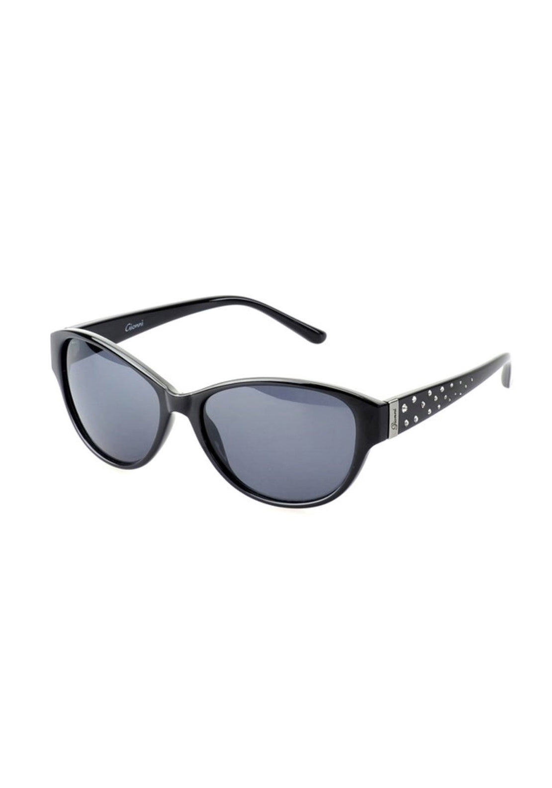 Gionni Plastic Cat Eye Sunglasses With Diamante Studs Side Arm Detail - Black 1 Shaws Department Stores