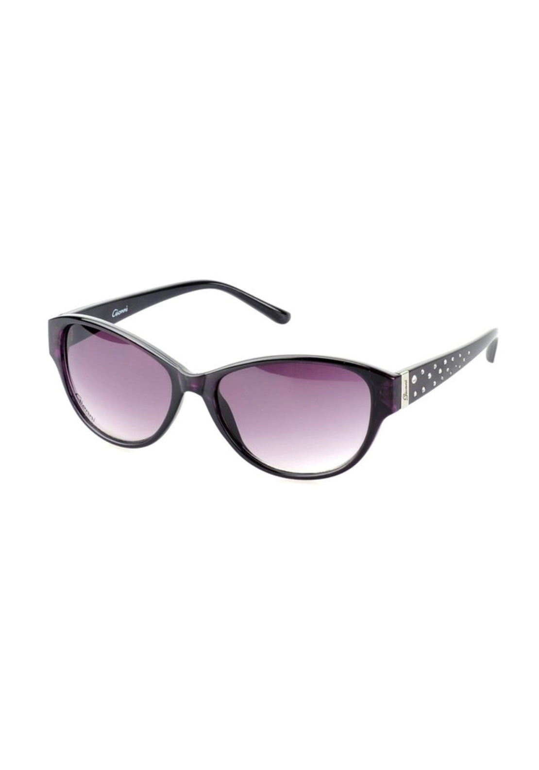 Gionni Plastic Cat Eye Sunglasses With Diamante Studs Side Arm Detail - Purple 1 Shaws Department Stores