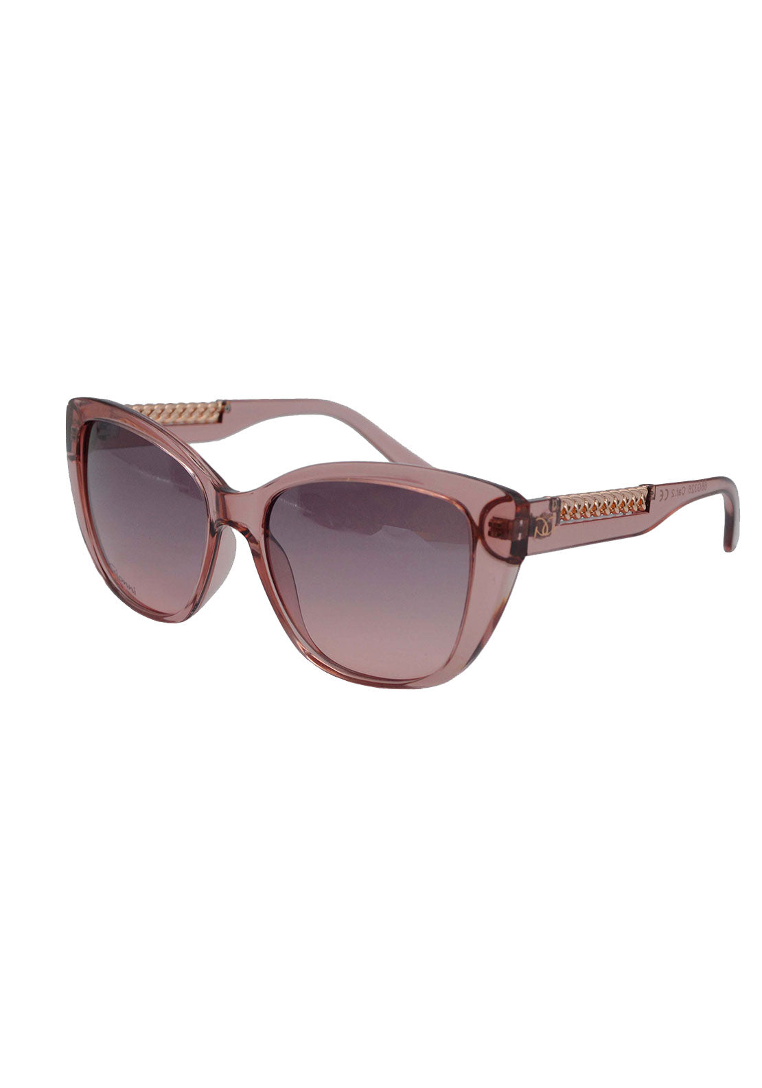Gionni Large Plastic Wayfer Sunglasses With Chain Side Arm Detail - Pink Gradient 1 Shaws Department Stores