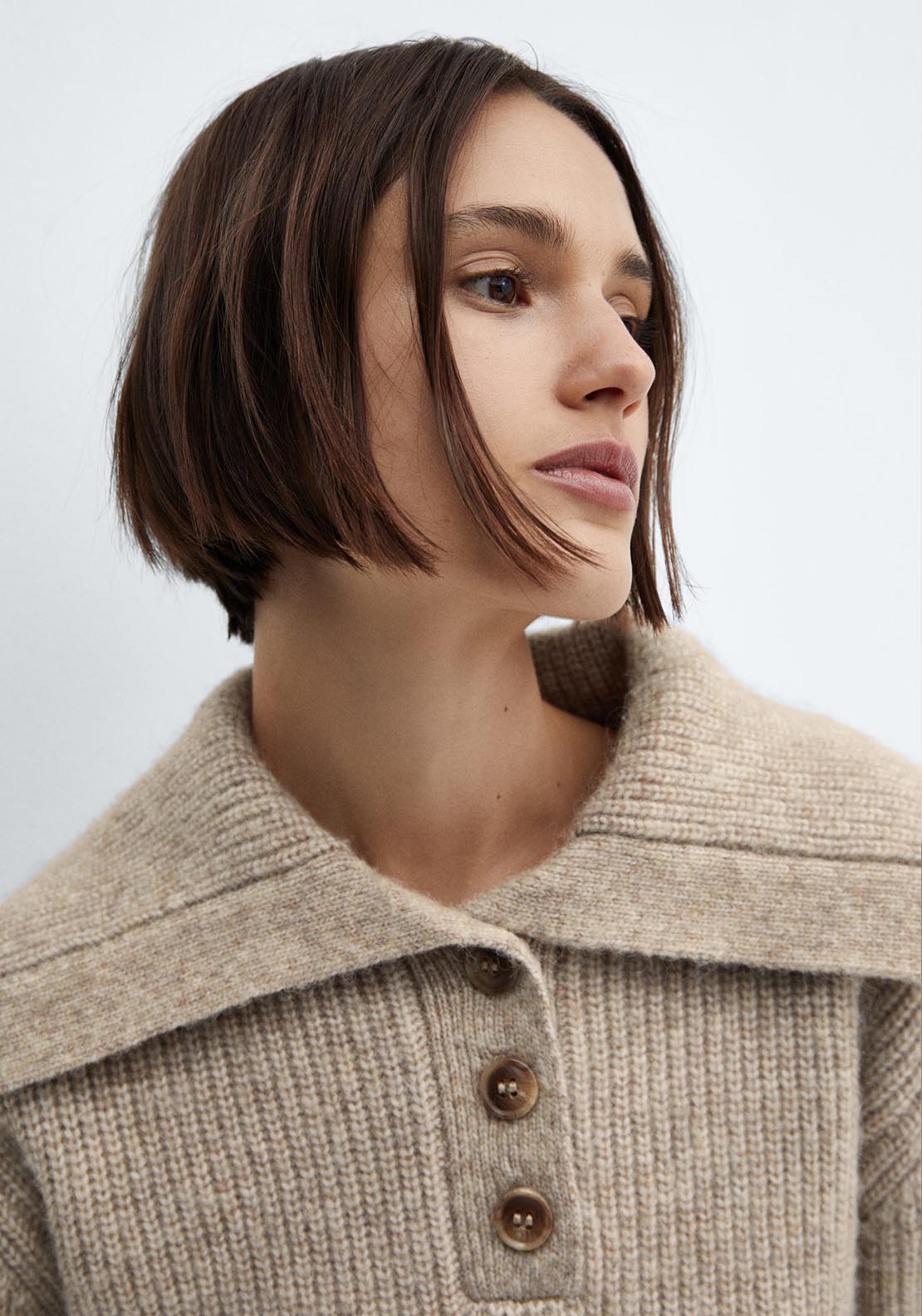 Mango Camp-collar knit sweater 8 Shaws Department Stores